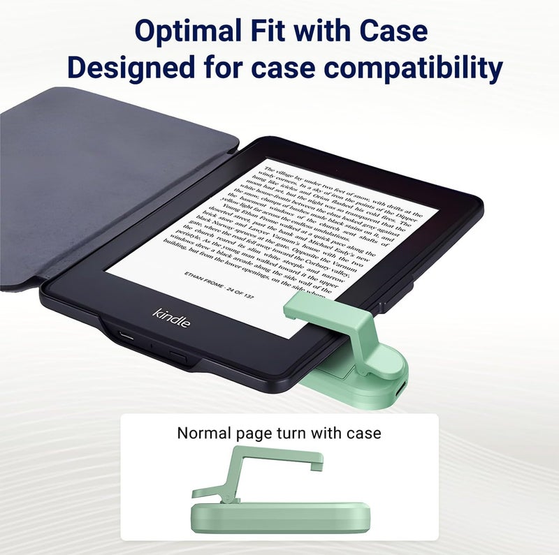 DATAFY [Case-Friendly] Page Turner for Kindle Paperwhite Oasis Kobo eReaders, Camera Camcorder Remote Controls, Page Turner Clicker for ipad Tablets Reading Novels with Wrist Strap Storage Bag Green - Image 5